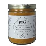 Organic Turmeric Powder Spice 8.5 oz - Freshly Packed in Glass Jar - Minimum 5% curcumin.
