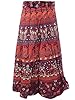 Maxi Wrap Skirt- Maroon Elephants Printed Sarong Long Wrap Around Skirts
