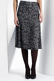 Floral Print Knee Length Jersey Skirt Floral Print Knee Length Jersey Skirt
