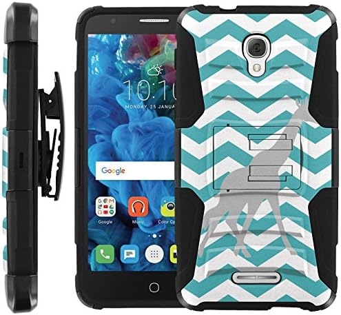 Giraffe Chavron Alcatel Fierce 4 [COMBAT] Holster Dual Layer Hybrid Hard Soft rubber Protective Case [Non-Slip] Cover drops and impacts Resilient for Alcatel Fierce 4