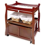 Sleigh Changing Table with Cart - Cherry