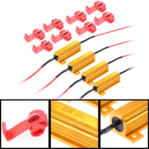 4x 50W 6Ohm Load Resistor For OBC Hyper Flash Turn Signal Blinker LED Light Bulb