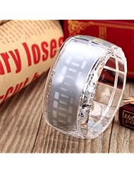 Youyoupifa Blue Light LED Display Dial Plastic Bracelet Watch (White)