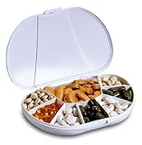IMAGE OF Travel Size Vita Carry 8 Compartment Pill Box Holds up to 150 Pills (Actual size: 6.0