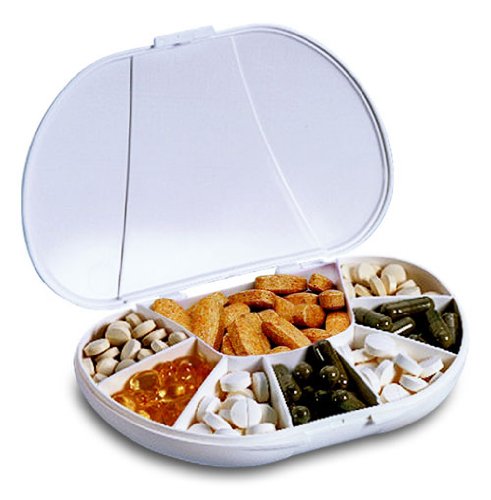 Travel Size Vita Carry 8 Compartment Pill Box Holds up to 150 Pills (Actual size: 6.0