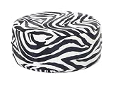 Footstool Leatherette & Wood Zebra Print 15w, 7h