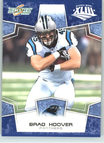 2008 Donruss / Score Limited Edition Super Bowl XLIII Blue Border # 43 Brad Hoover - Carolina Panthers - NFL Trading Card in a Prorective Screw Down Display Case
