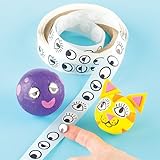 Eye Stickers Value Pack 6 Assorted Designs on a Roll for Children's Craft Projects - Pack of 1000
