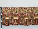 2.5 Confetti Ball Tassel Fringe Trim Gold Olive Burgundy Per Yard
