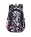 Eshops Flowers Pattern Primary School Bookbag Girls Backpack Book Bags Rose Red