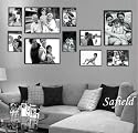 13pc Table/Wall Glass Black Photo/Picture Frame Set