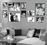 13pc Tablewall Glass Black Photopicture Frame Set