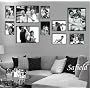 13pc Table/Wall Glass Black Photo/Picture Frame Set