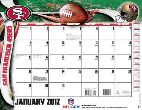 Turner San Francisco 49ers 2012 22x17 Desk Calendar