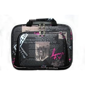 CaseCrown Premium Double Memory Foam Pouch Case with Front Pocket (News Style) for HP 1035NR 10.2-Inch Netbook