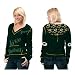 Green Bay Packers Women's Deep V-Neck Fleece Hoodie Pullover - by Alyssa Milano