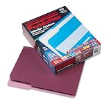 (Price/BX)Interior File Folders, 1/3 Cut, Top Tab, Letter, Burgundy, 100/box