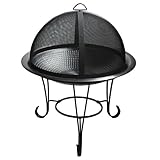 Fire Sense Cocktail Fire Pit with Dome Spark Screen, Finish: Stainless Steel