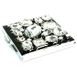 New Square Clear Multi Crystal Bejeweled Compact Mirror