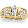 14K Yellow Gold Diamond Engagement Ring Semimount - 0.75 Ct. - CENTER STONE NOT INCLUDED