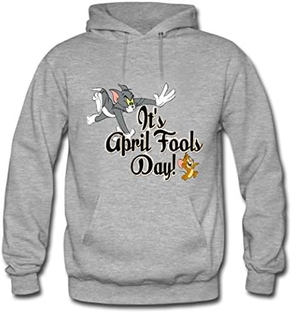 Guifei Yang Mens Pattern Cheap Pictures Tom Jerry Logo Grey Hoodies Size M
