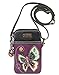 Chala Crossbody Cell Phone Purse - Women PU Leather Multicolor Handbag with Adjustable Strap - New Butterfly Purple