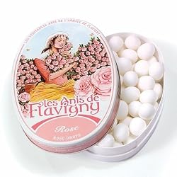 Abbaye de Flavigny Oval Traditional Tin Rose Flavored Anise drops all natural, 1.8 oz