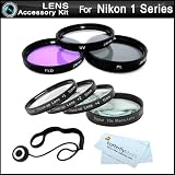 Close Up Kit + Filter Kit Bundle For Nikon 1 J1, Nikon 1 V1 Mirrorless Digital Camera(That Use 10-30mm, 30-110mm, 10mm Lenses) Includes Multi-Coated 3 PC Filter Kit (UV, CPL, FLD) + Close Up Kit +1 +2 +4 +10 + Lens Cap Keeper + MicroFiber Cleaning Clot