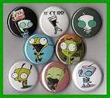 GIR Invader Zim Cartoon Set of 8 - 1 Inch Buttons