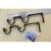 A&F Rod Decor - Heavy Duty Double Curtain Rod Brackets - Black