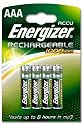 4 X Energizer AAA 1.2V Ni-MH 1000 mAh Rechargeable Batteries