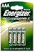 4 X Energizer AAA 1.2V Ni-MH 1000 mAh Rechargeable Batteries