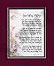 "For My Wife" Touching 8x10 Poem, Double-matted in Burgundy Over Dark Green And Enhanced With Watercolor Graphics.