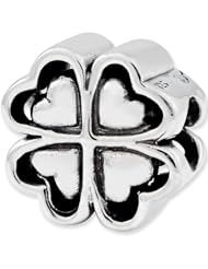 Reflection Beads Silver Heart Leaf Clover Celtic Bead