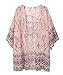 Akery Women's Beach Cover Up Tunic Chiffon Geometry Print Kimono Cardigan (S)