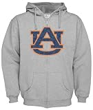 Auburn Tigers Grey Distressed Mascot Full Zip Hooded Sweatshirt