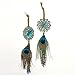 Set of 2 Beaded Peacock Tassel Christmas Ornaments