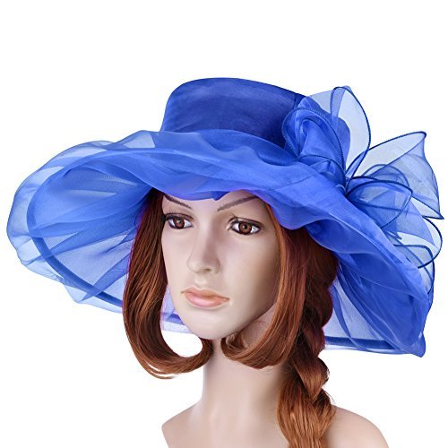 Vbiger Ketucky Derby Hats Church hats Large Wide Brim Gauze Hat For Women