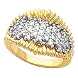 14K Two-Tone Gold Diamond Cluster Ring - 0.90 Ct.