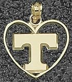 Tennessee Volunteers Power T Heart 5/8 Pendant