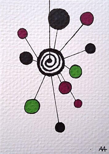 Untitled Mobile, Original Mini Painting on Paper ACEO