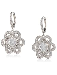 CZ by Kenneth Jay Lane "Bridal Collection" 7 cttw Pave Love Knot Drop Earrings