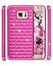 Galaxy S6 Edge Plus Case, Style4U Studded Rhinestone Crystal Bling Hybrid Armor Case Cover for Samsung Galaxy S6 Edge Plus / S6 Edge + with 1 Style4U Stylus [Hot Pink/Hot Pink]