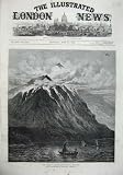 1875 FINE ART VOLCANO CAMIGUIN ISLAND PHILIPPINES BOATS