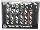 PITTSBURGH PENGUINS Team Logo & Colors CANDY CANE CHRISTMAS ORNAMENT SET (6 pack)