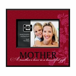 Prinz 6 by 4-Inch Heart Strings Mother Red Wood Frame