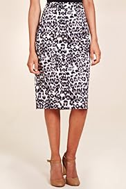 Limited Collection Cotton Rich Animal Print Satin Pencil Skirt