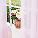 Best Home Fashion Crushed Voile Sheer Curtains - Antique Bronze Grommet Top - Pink - 52