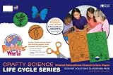Roselle Crafty Science Printed Educational Construction Paper, "Plant and Butterfly Life Cycles" Pad, 12 x 18 Inches, Assorted, 60 Count (02822-8)