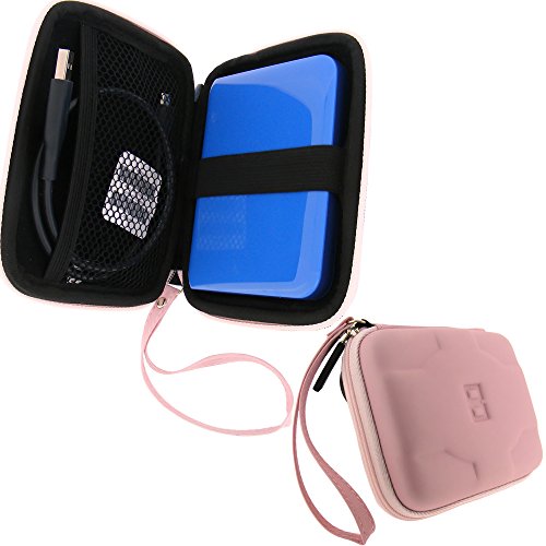 iGadgitz Pink EVA Hard Travel Case Cover for Western Digital My Passport Ultra, Ultra Metal, Air, Mac, X & WD Elements 500GB 1TB 2TB 3TB Portable External Hard Drives